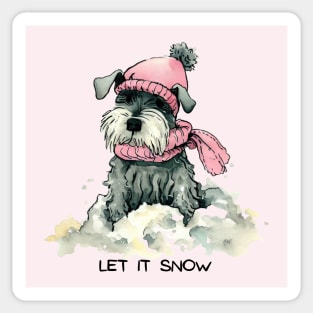 LET IT SNOW - Schnauzer Sticker